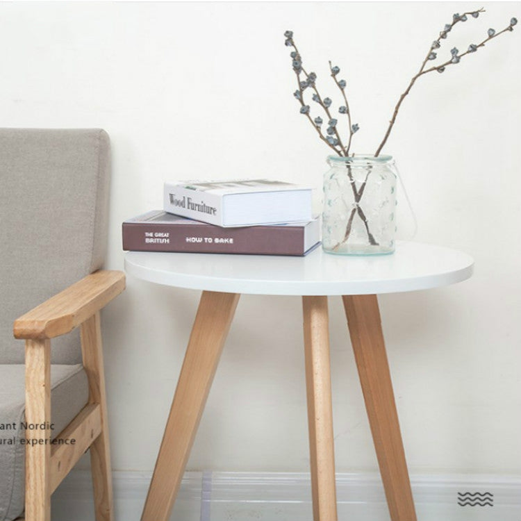 Small Apartment Small furniture Creative Leisure Solid Wood Balcony Coffee Tea Round Table, Size:Diameter: 50cm Height: 40cm