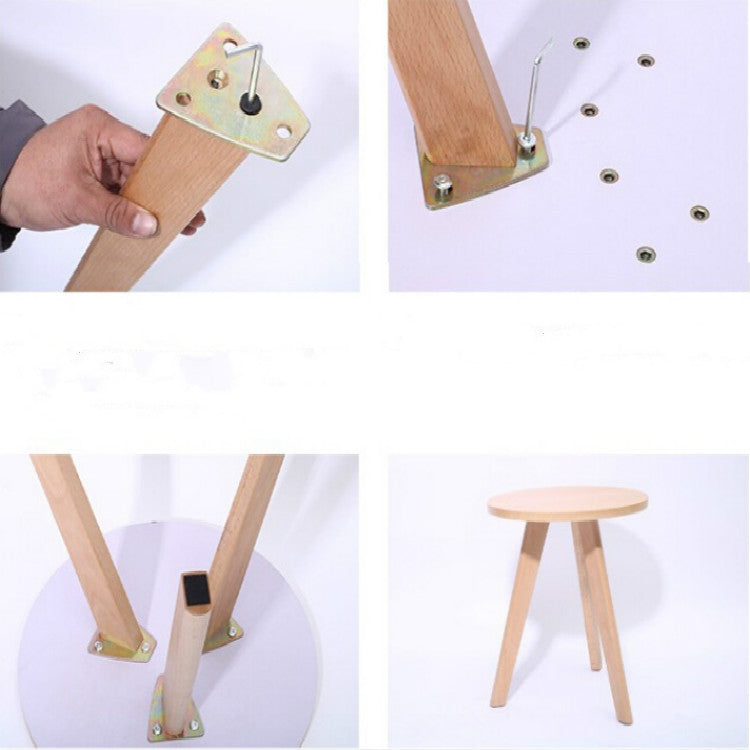 Small Apartment Small furniture Creative Leisure Solid Wood Balcony Coffee Tea Round Table, Size:Diameter: 60cm Height: 55cm