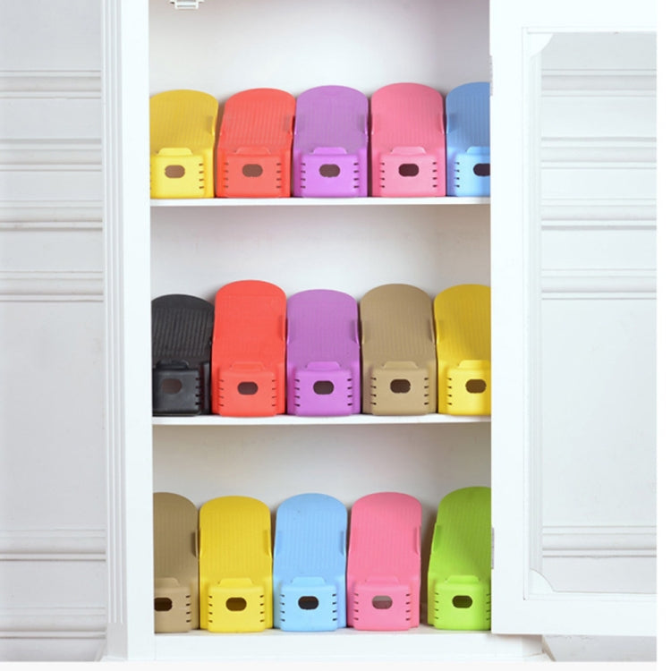 2 PCS  One-piece Double-layer Creative Shoe Rack Simple Clean Storage Shoe Rack(Random Color Delivery)