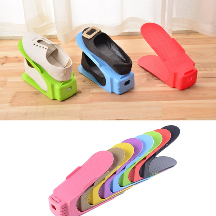 2 PCS  One-piece Double-layer Creative Shoe Rack Simple Clean Storage Shoe Rack(Random Color Delivery)