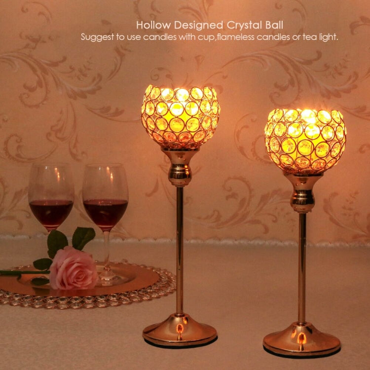 Creative Single Head Gold Crystal Candlestick Decoration Hotel Decoration Candle Holder Creative Crafts, Size:All size