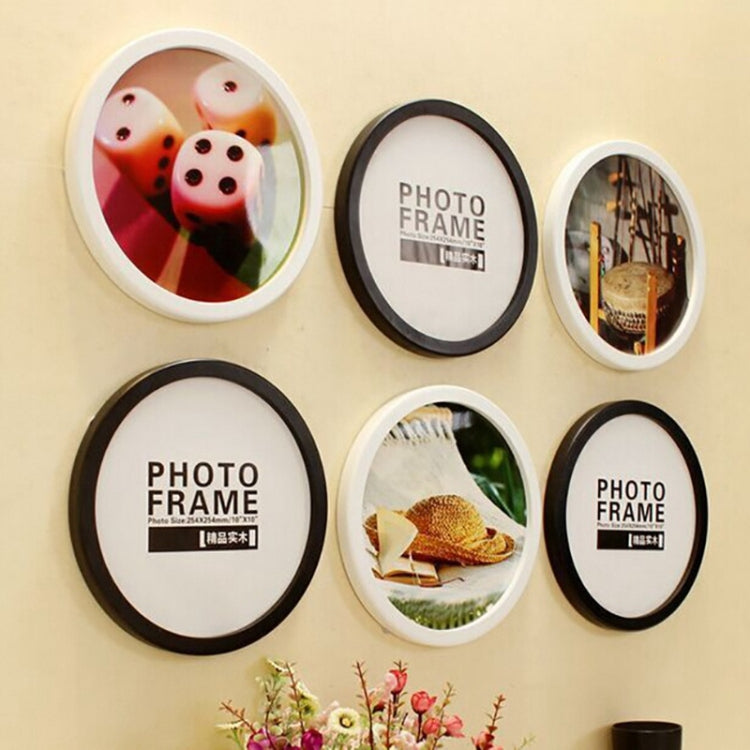 Hanging Wall  Mounted Round Photo Frame Creative Gifts  Home Decoration Wood-based Photo Frame Holder, Size:7 inch