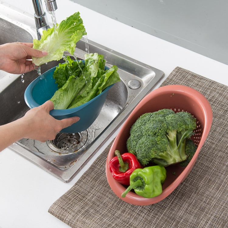 6 PCS Kitchen Drain Basket Household Washing Basket Rice Washing Plastic Fruit And Vegetable Basket Random Color Delivery