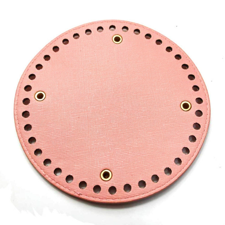2 PCS Pink Round Leather Bag Bottom Handmade Bag Accessories