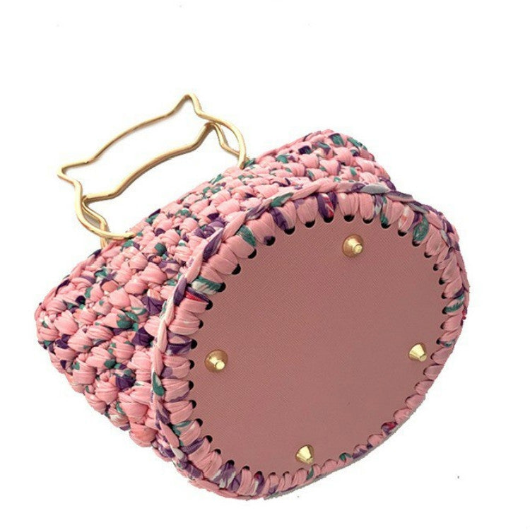 2 PCS Pink Round Leather Bag Bottom Handmade Bag Accessories