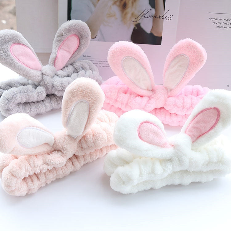 Cute Soft Rabbit Ears Women Hair Band Velvet CartoonHeadband Ornaments