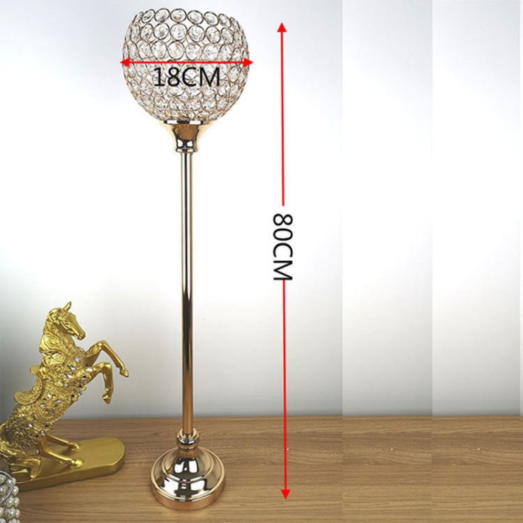 Single Head Ball Crystal Candlestick Metal Crafts Decoration(Gold)