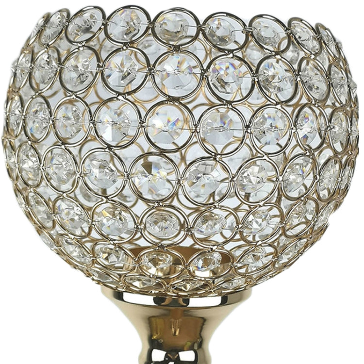 Single Head Ball Crystal Candlestick Metal Crafts Decoration(Gold)