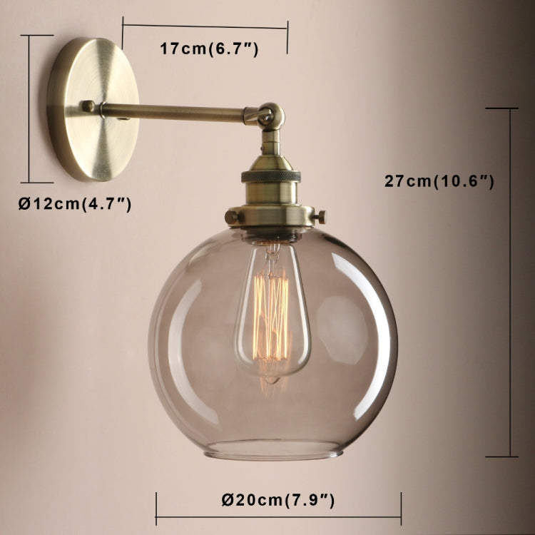 Modern Minimalist Creative Bedside Lamp Study Personality Glass Cover Small Wall Lamp without Bulbs