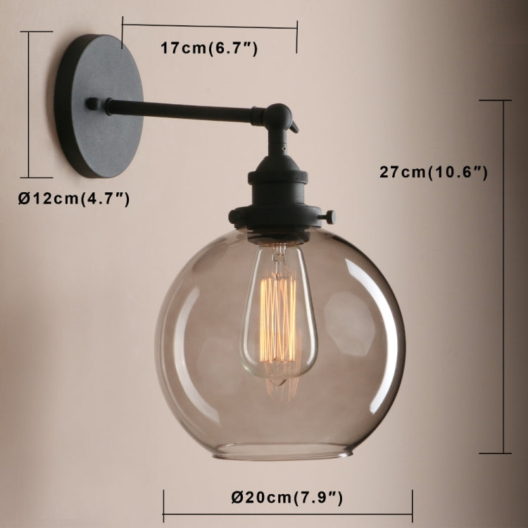 Modern Minimalist Creative Bedside Lamp Study Personality Glass Cover Small Wall Lamp without Bulbs
