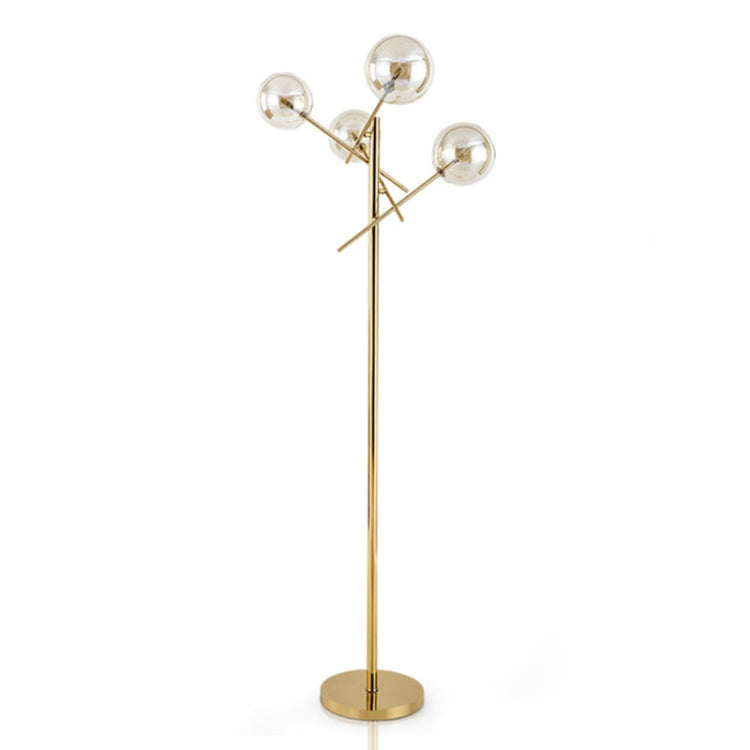 G4 LED Glass Ball Floor Lamp Living Room Sofa Bedroom Study(Gold)