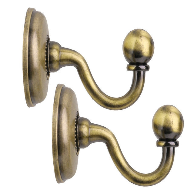 2 PCS Metal Curtain Holdback Wall Tie Back Hooks Hanger Holder Window Curtain Hooks