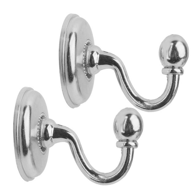 2 PCS Metal Curtain Holdback Wall Tie Back Hooks Hanger Holder Window Curtain Hooks
