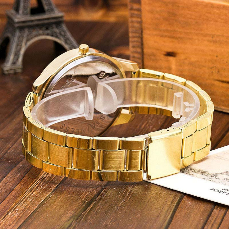 2 PCS Stainless Steel Wrist Watchs Crystal Quartz Bracelet Watch