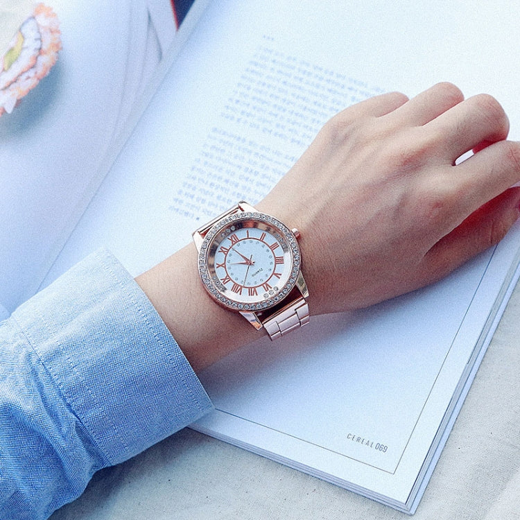 2 PCS Stainless Steel Wrist Watchs Crystal Quartz Bracelet Watch