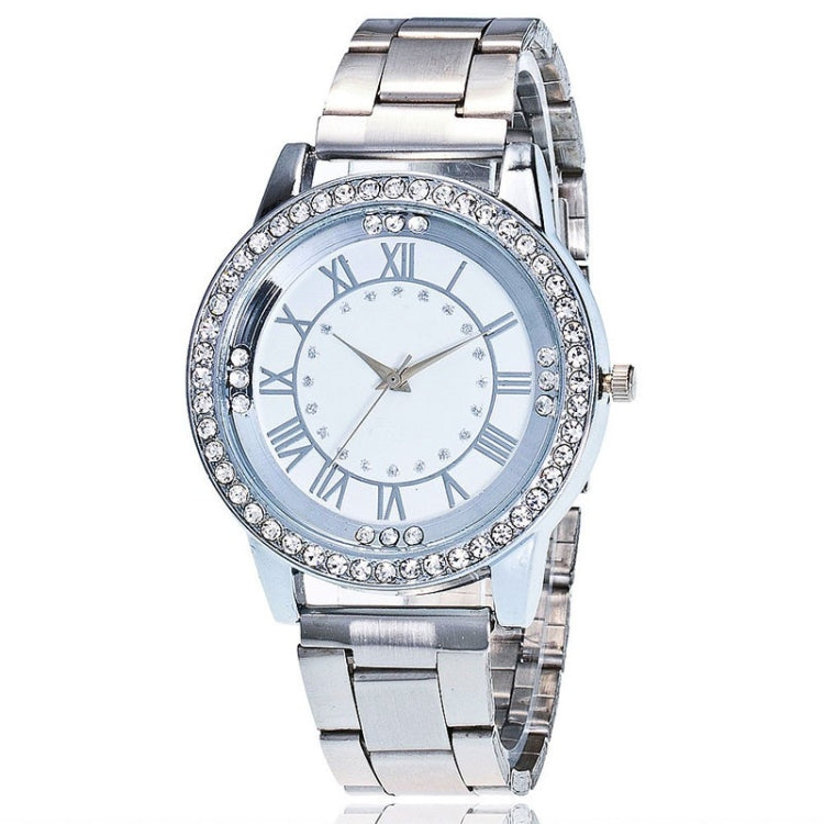2 PCS Stainless Steel Wrist Watchs Crystal Quartz Bracelet Watch