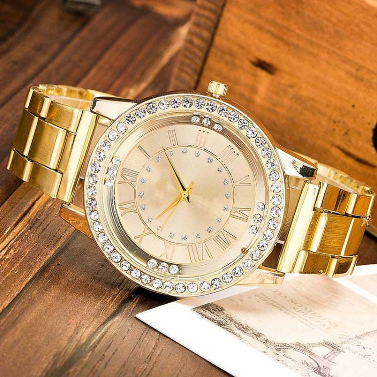 2 PCS Stainless Steel Wrist Watchs Crystal Quartz Bracelet Watch