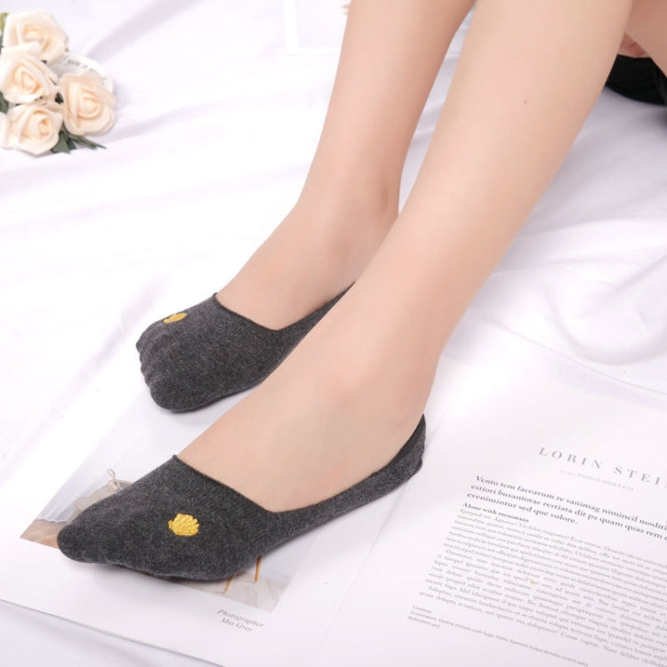 Moon Starfish Shallow Mouth Invisible Silicone Non-Slip Ladies Boat Socks