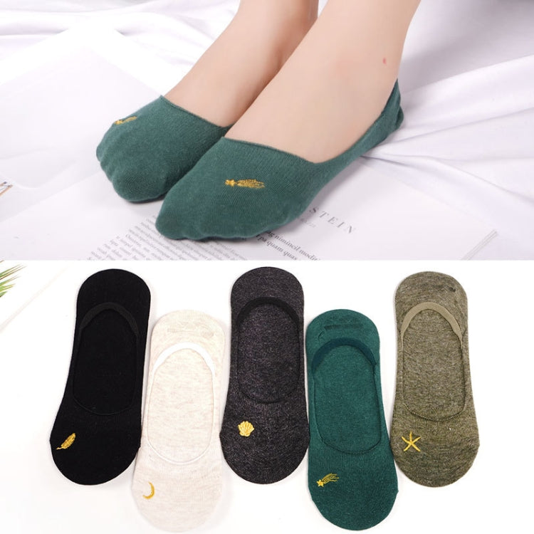 Moon Starfish Shallow Mouth Invisible Silicone Non-Slip Ladies Boat Socks