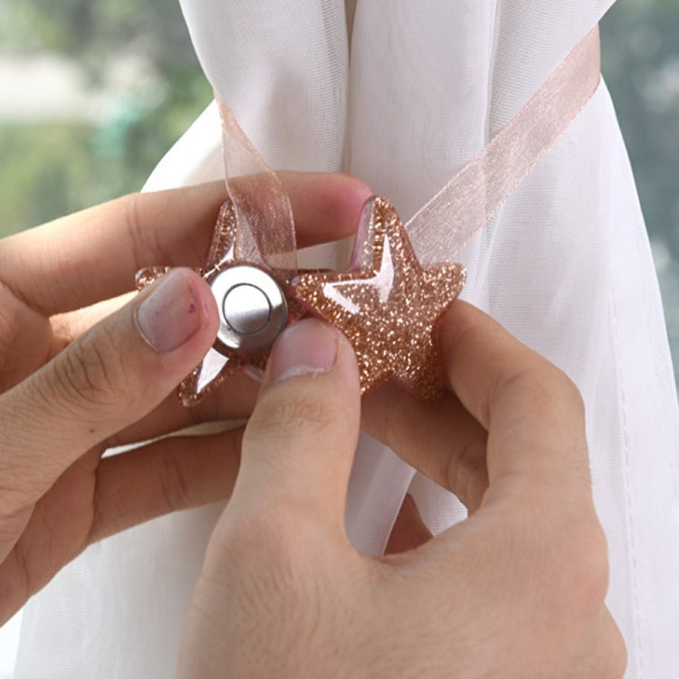 2 PCS Luck Star Magnetic Curtain Buckle Star Curtain Broach