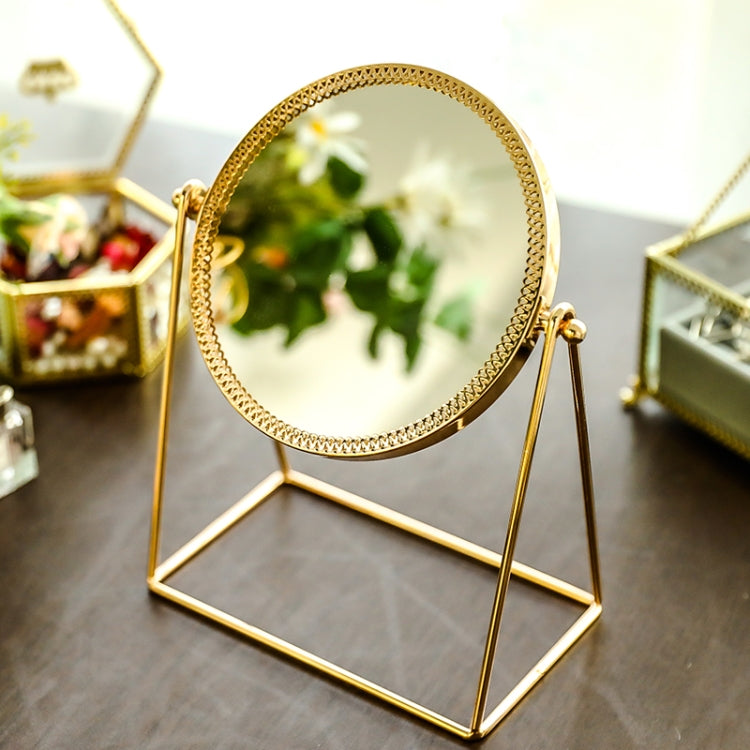 Desktop Decor Mirror With Portable Cosmetic Mirror Espejos Decorativos, Style:Round