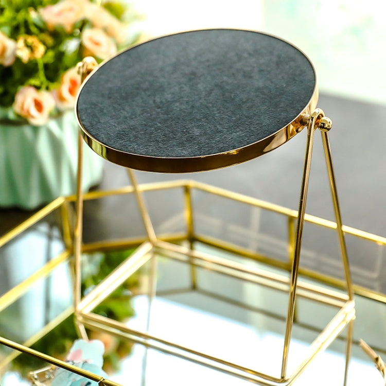 Desktop Decor Mirror With Portable Cosmetic Mirror Espejos Decorativos, Style:Round