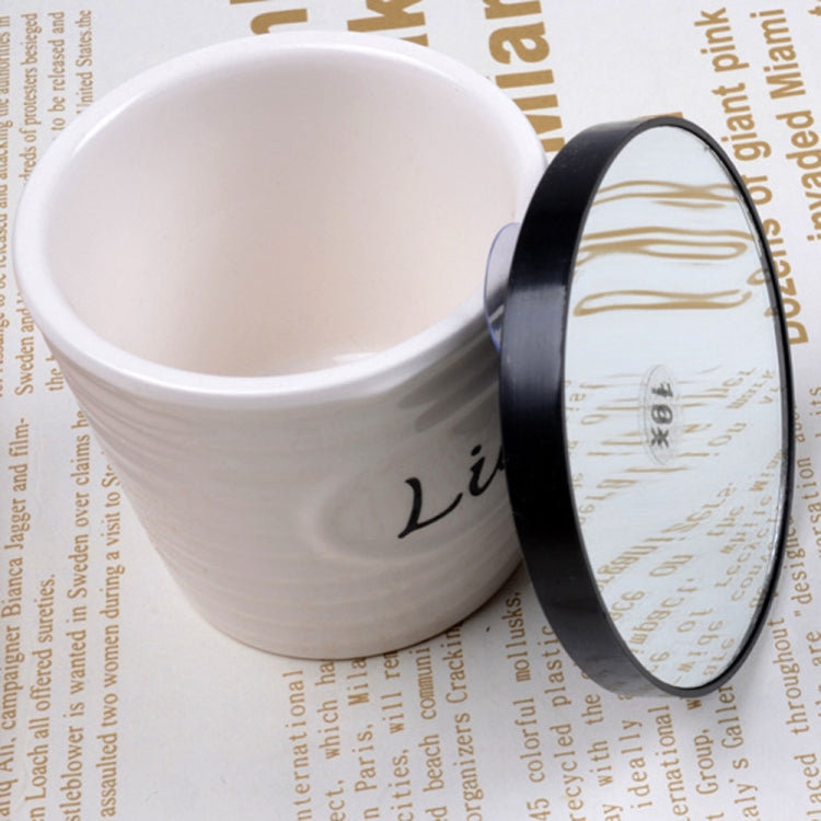 Magnification Small Round Mirror with Suction Cup Makeup Mirror 8.8cm Magnification Makeup Mirror, Model:Black Five Times