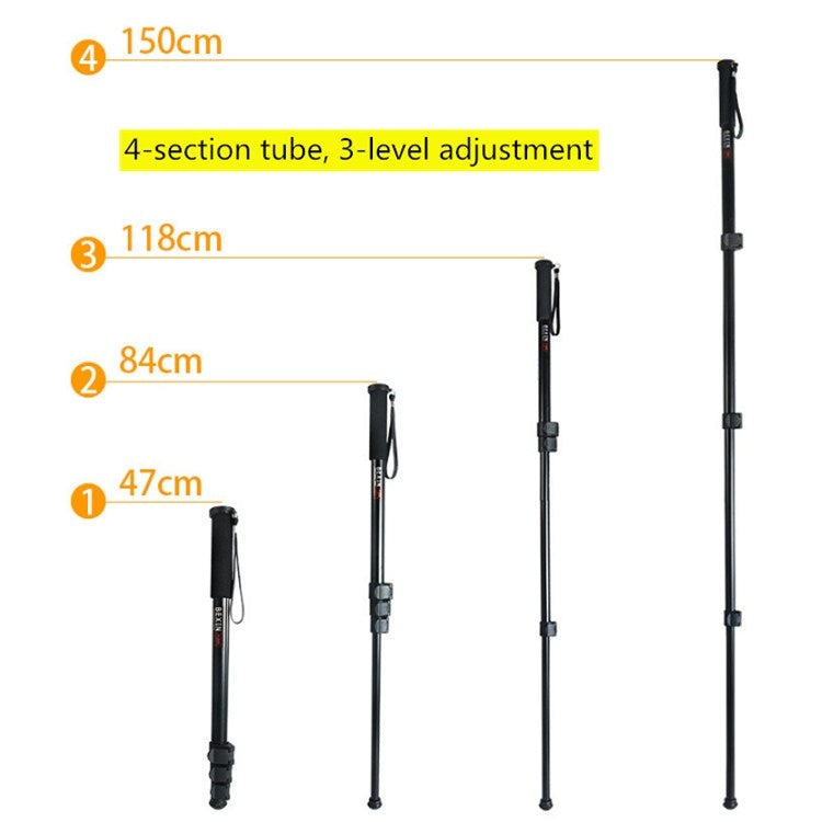 BEXIN P-264BPortable Mobile Phone SLR Camera Photography Monopod Holder Selfie Mount Alpenstock Pole