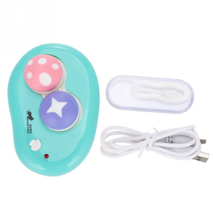 Electric Contact Lens Case Ultrasonic Washer Box Cute Mashroom Eyes Care Tools