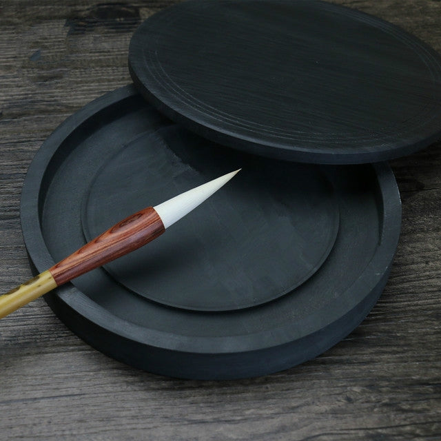 Chinese Calligraphy 7 Inch Ribbed Four Treasures Calligraphy Ink Sea Practice Platform, Type:7 Inch Ink Sea (with convex groove inside)