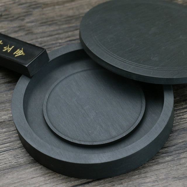 Chinese Calligraphy 7 Inch Ribbed Four Treasures Calligraphy Ink Sea Practice Platform, Type:7 Inch Ink Sea (with convex groove inside)