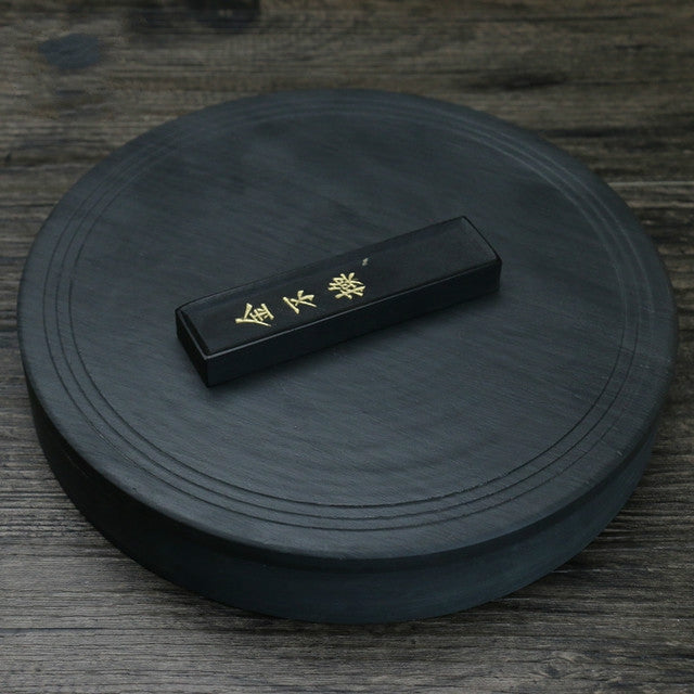 Chinese Calligraphy 7 Inch Ribbed Four Treasures Calligraphy Ink Sea Practice Platform, Type:7 Inch Ink Sea (with convex groove inside)