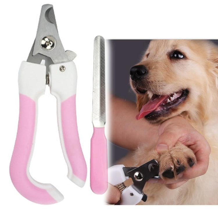 Two-piece Pet Toe Stainless Steel Cat and Dog Nail Clipper Filee, Size:L