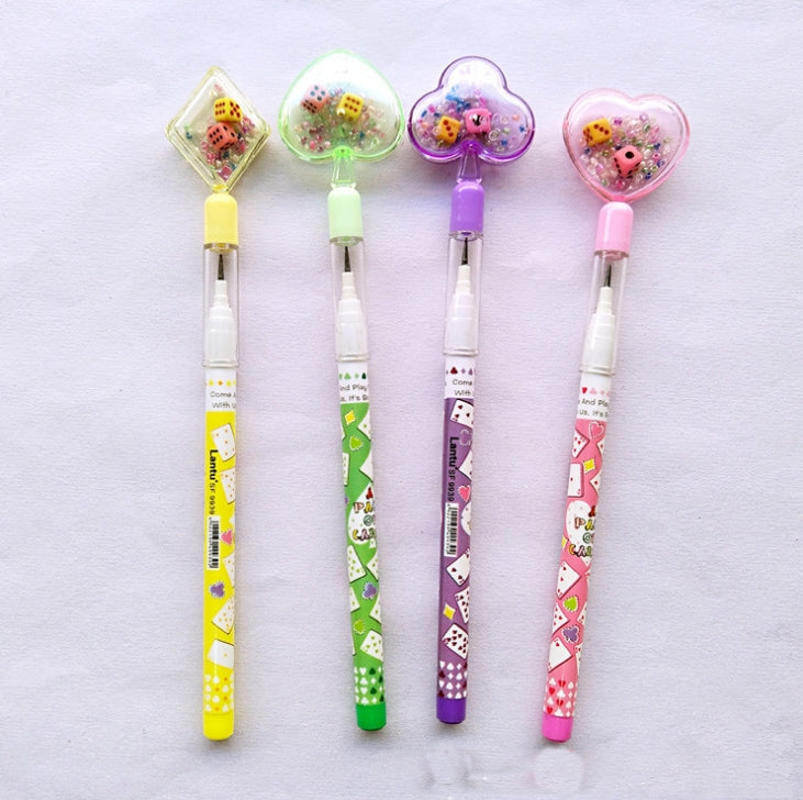10 PCS Kawaii Automatic Pencil Geometry Mechanical Pencil Children Stationery Supplies, Random Color