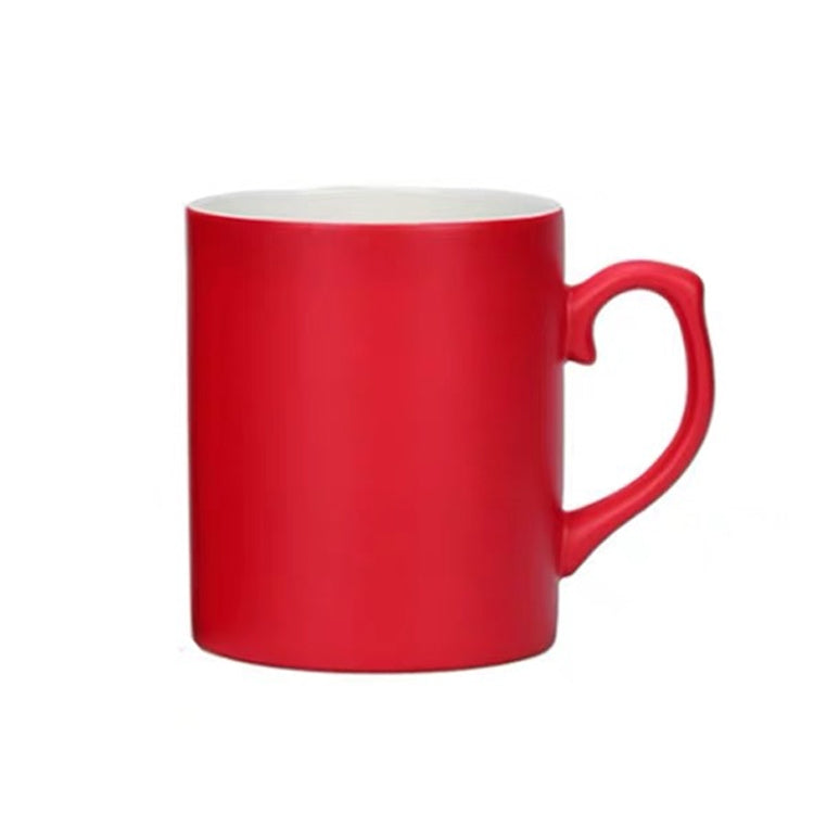 Creative Gift Personality Thermal Transfer Magic Cup Color Change Cup Ceramic Tea Cup Red Ear Handle Smooth