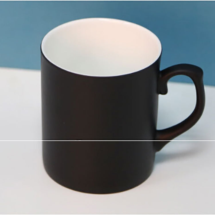 Creative Gift Personality Thermal Transfer Magic Cup Color Change Cup Ceramic Tea Cup Black Ear Handle Smooth