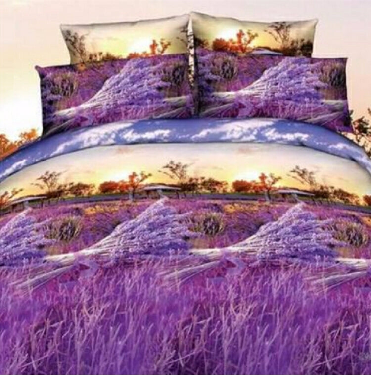4 PCS Cotton 3D Rose Bedding Sets Soft Duvet Cover Bedsheet Pillowcase Reactive Printed Bedclothes Queen Bed