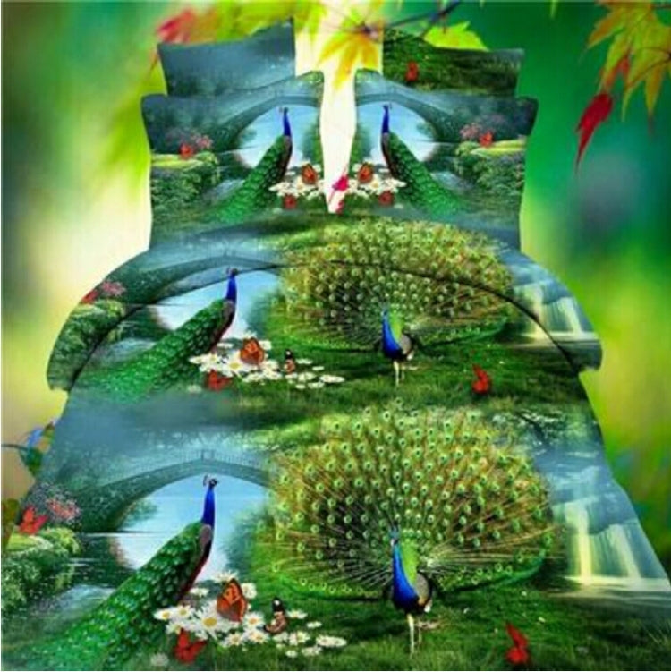 4 PCS Cotton 3D Rose Bedding Sets Soft Duvet Cover Bedsheet Pillowcase Reactive Printed Bedclothes Queen Bed