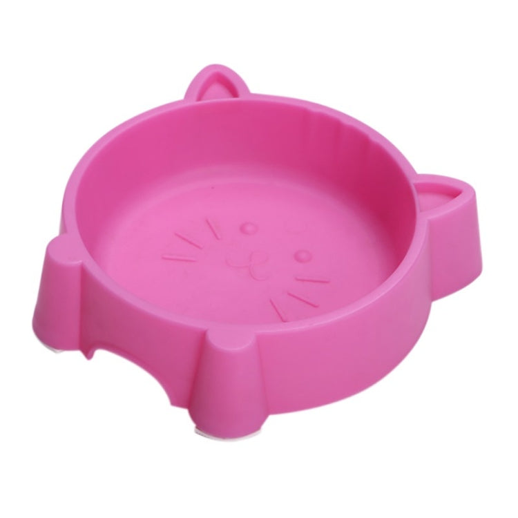 2 PCS Eco-friendly Plastic Anti-skid Cat Face Bowl Pet Supplies