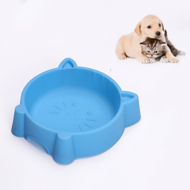 2 PCS Eco-friendly Plastic Anti-skid Cat Face Bowl Pet Supplies