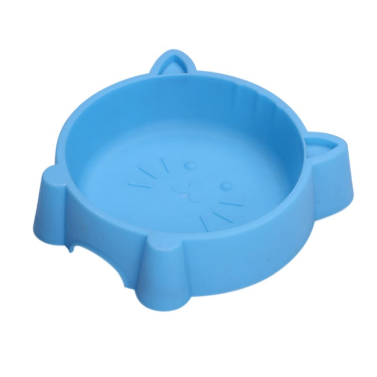 2 PCS Eco-friendly Plastic Anti-skid Cat Face Bowl Pet Supplies