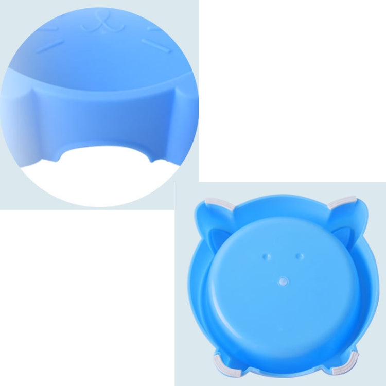 2 PCS Eco-friendly Plastic Anti-skid Cat Face Bowl Pet Supplies