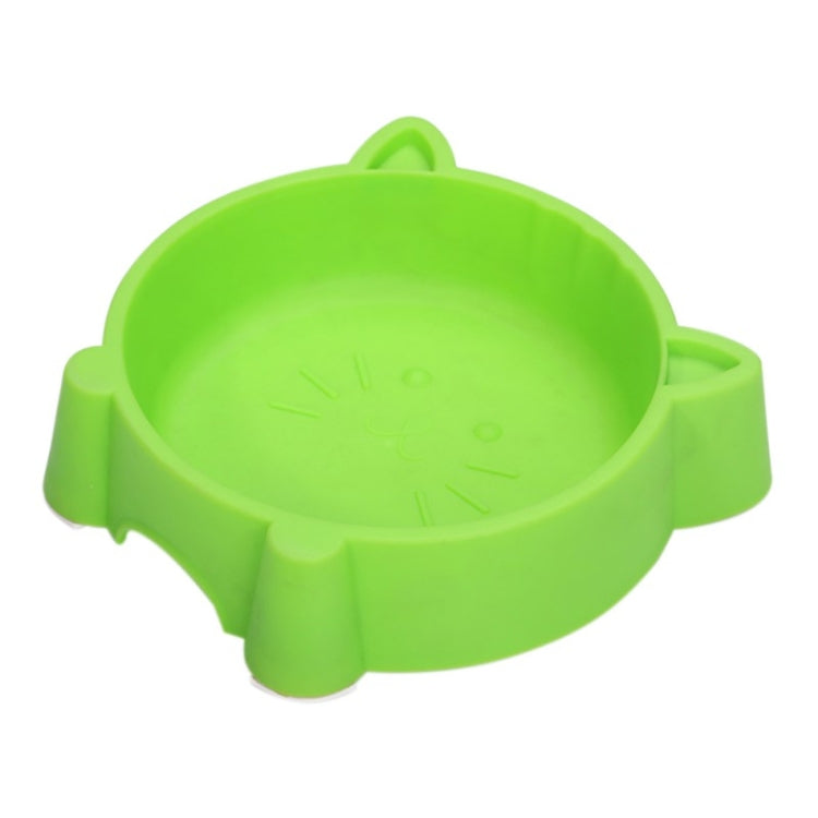 2 PCS Eco-friendly Plastic Anti-skid Cat Face Bowl Pet Supplies
