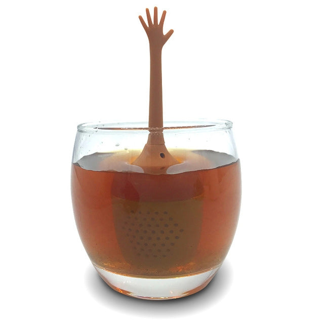 Funny Hand Gestures Tea Infuser Black Tea Strainer FDA Grade Silicone Loose Leaf Herbal Spice Holder Tea Brewing Tools