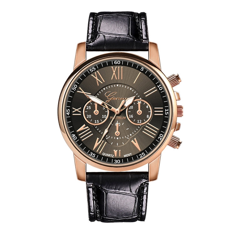 2 PCS Three-eye Six-needle Imitation Belt Quartz Watch for Women / Men