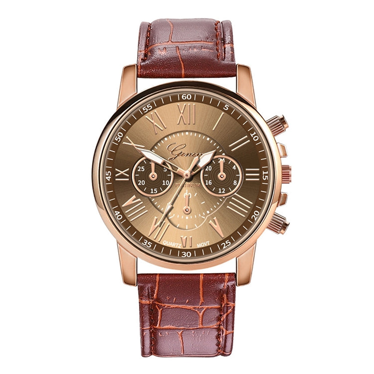 2 PCS Three-eye Six-needle Imitation Belt Quartz Watch for Women / Men