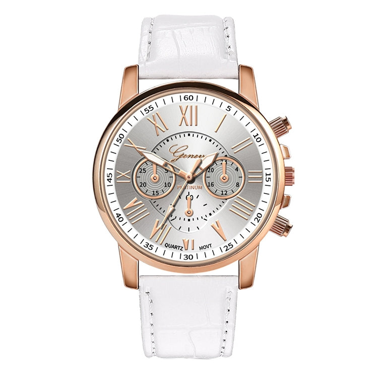 2 PCS Three-eye Six-needle Imitation Belt Quartz Watch for Women / Men