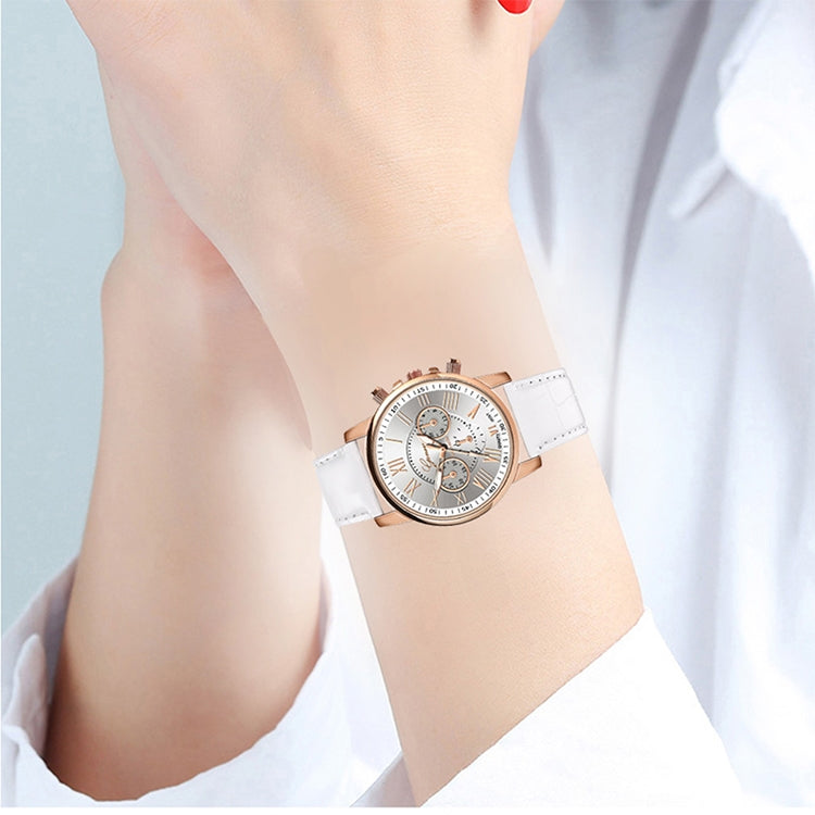 2 PCS Three-eye Six-needle Imitation Belt Quartz Watch for Women / Men