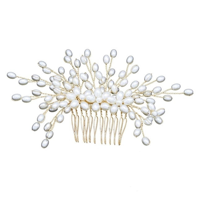 Bride Comb Wedding Handmade Pearl Bridal Women Headwear Jewelry