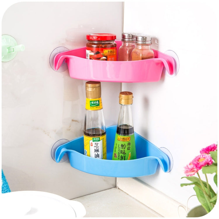 2 PCS Kitchen Bathroom Strong Suction Cup Multi-purpose Racks Toilet Corner Storage Rack